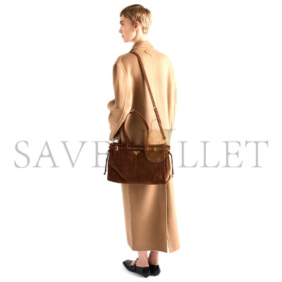 PRADA BONNIE LARGE SUEDE HANDBAG 1BA433 (38*24*12cm)